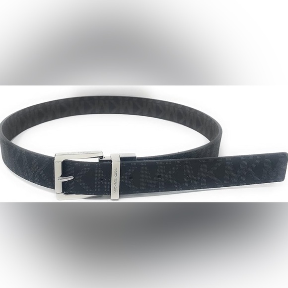 MICHAEL Michael Kors Accessories - NWT MICHAEL KORS BELT BLACK MK PRINTED LOGO GOLD SIZE MEDIUM